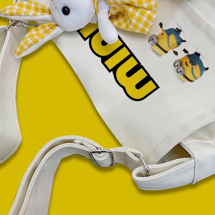 Túi Tote Đeo Chéo Vải Canvas Túi Xách Nữ Minions Phong Cách Thời Trang Ulzzang Đựng Sách Vở Học Tập