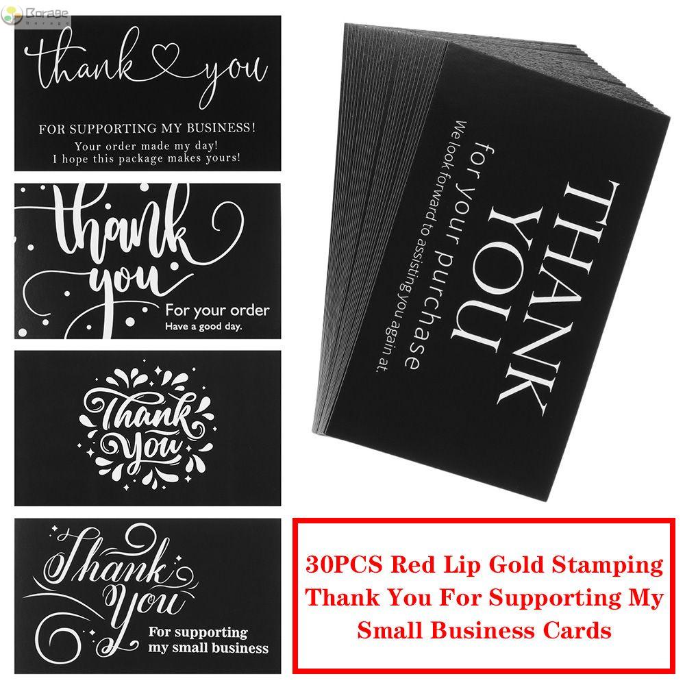 Set 30 Thẻ Giấy Trắng In Chữ Thank You Trang Trí Gói Quà 2.1x3.5 Inch Diy