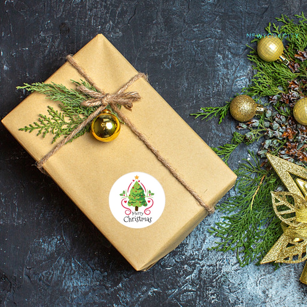 Cuộn 500 Nhãn Dán Tự Dính Trang Trí Phong Bì Giáng Sinh