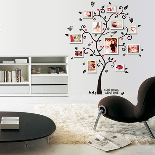 Decal Dán Tường Hình Cây Khung Ảnh Gia Đình