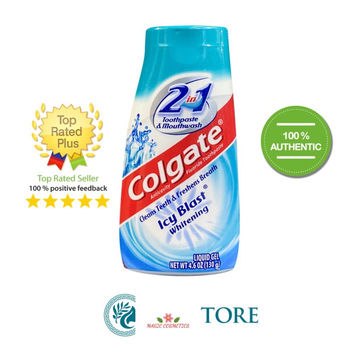 [Mã giảm giá mỹ phẩm chính hãng] Kem đánh răng Kem đánh răng Colgate 2 in 1 Whitening Icy Blast