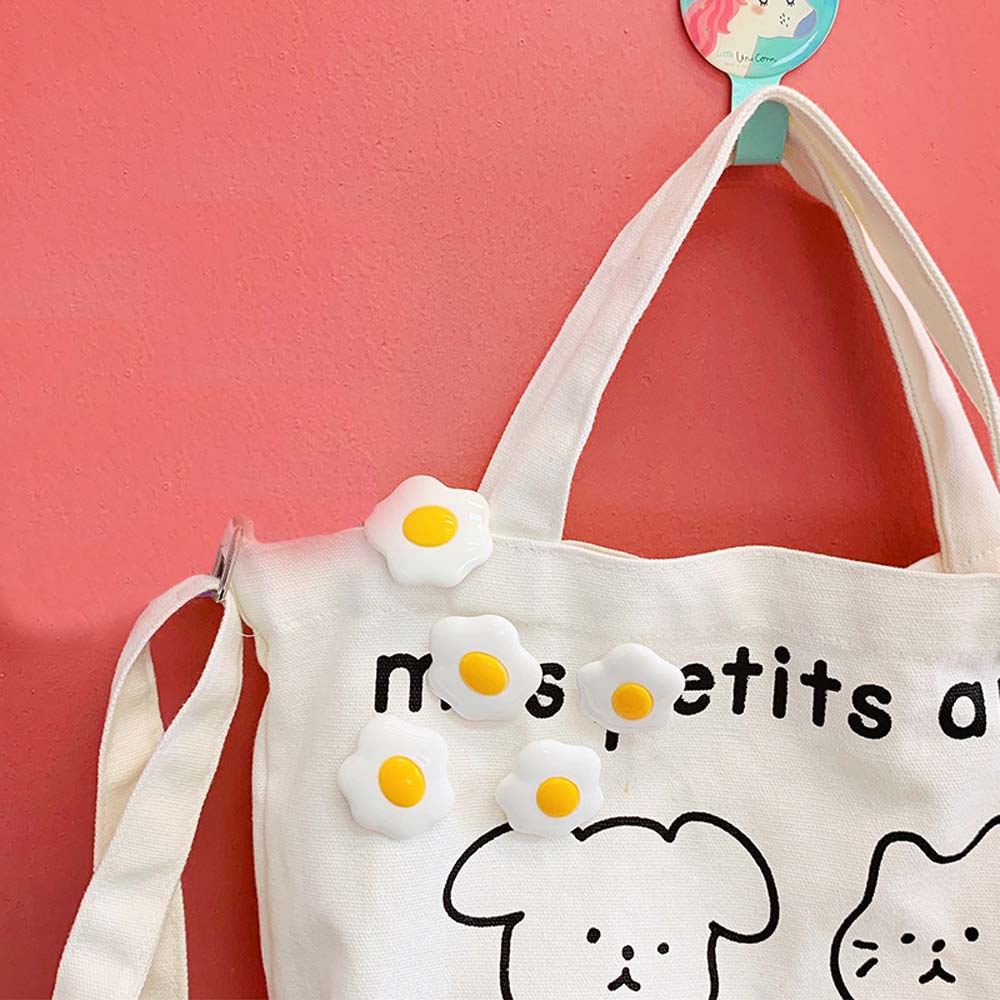 Bộ huy hiệu cài áo hình trứng ốp la đáng yêu tiện lợi