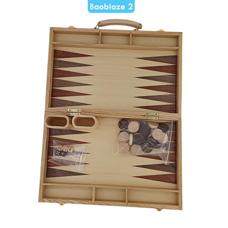 Bộ Backgammon Truyền Thống Trung Bình Bằng Gỗ Cho Người Lớn