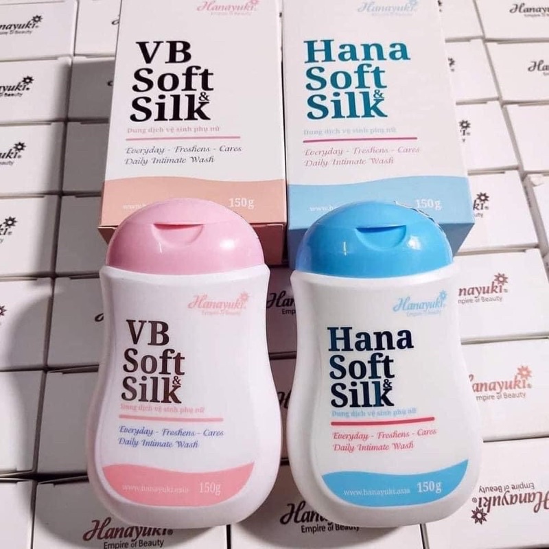 Dung dịch vệ sinh phụ nữ Hana Soft &amp; Silk 150ml se khít vùng kín nữ thơm khử mùi nước rửa phụ khoa chăm sóc vùng kín