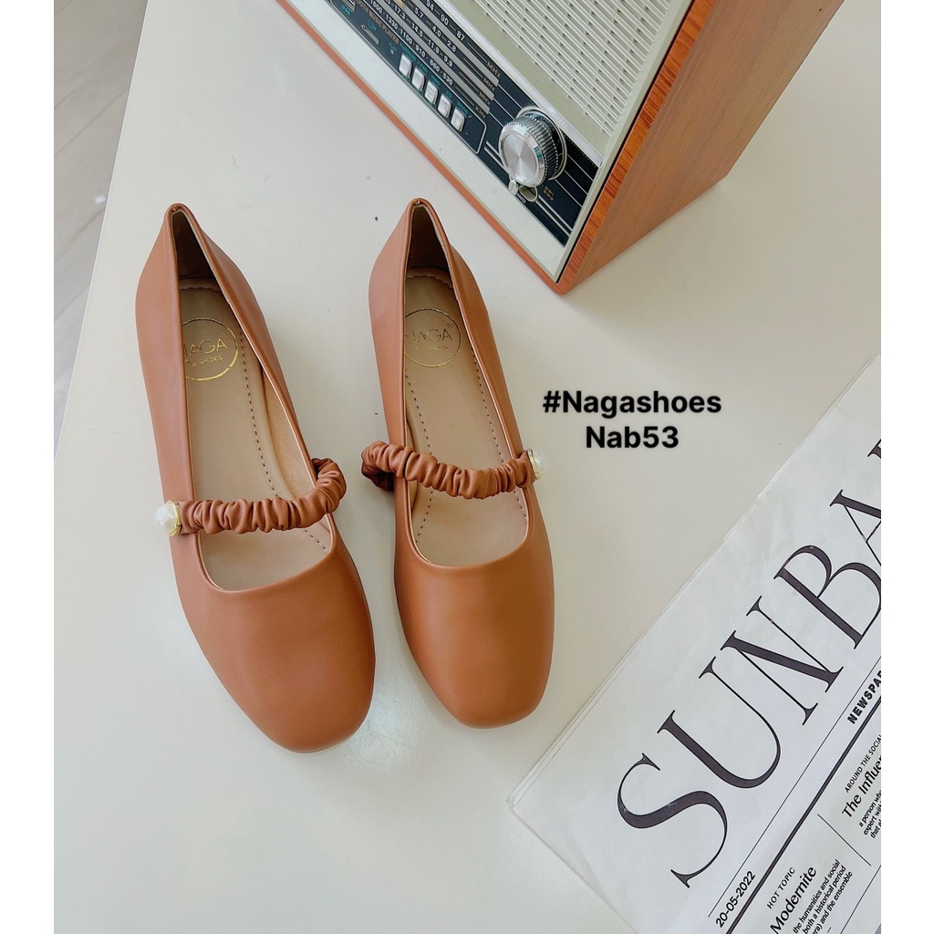 GIÀY BÚP BÊ NAGASHOES QUAI NHÚN ĐÍNH NGỌC NAB53