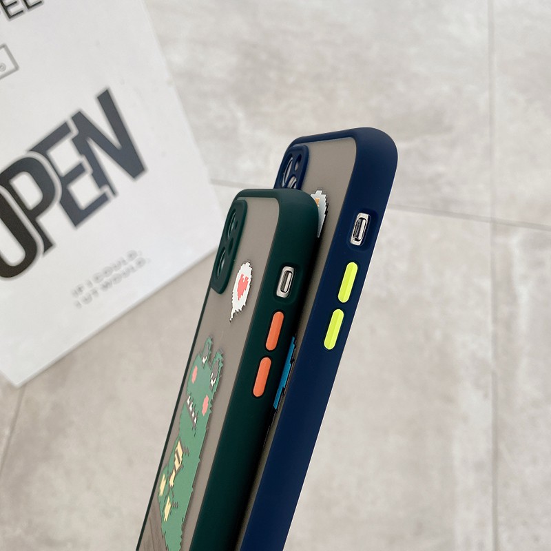 Ốp lưng iphone Big Fish nhám viền nổi cong 5/5s/6/6plus/6s/6splus/7/7plus/8/8plus/x/xr/xs/11/12/pro/max/plus/promax | BigBuy360 - bigbuy360.vn