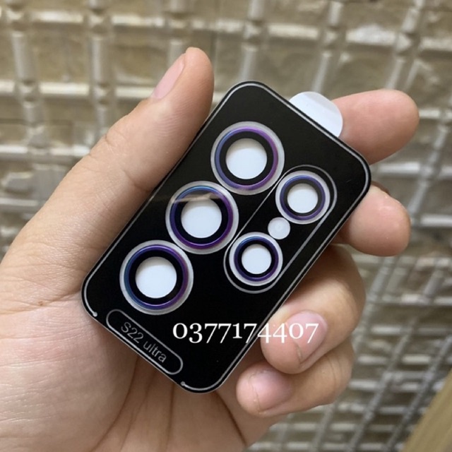 Samsung S22 Ultra_Combo 5 miếng dán bảo vệ mắt camera màu titan cục nổi bật siêu đẹp