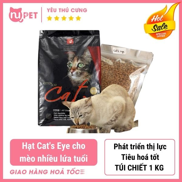 Thức ăn hạt dinh dưỡng CAT EYE thơm ngon dành cho mèo | Hạt dinh dưỡng Cateye tốt cho đôi mắt của mèo
