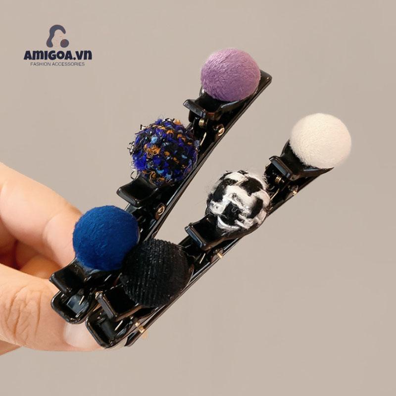 Kẹp Tóc Mái Hai Mặt Dệt Kim Loại Xoắn Ốc Dành Cho Nữ