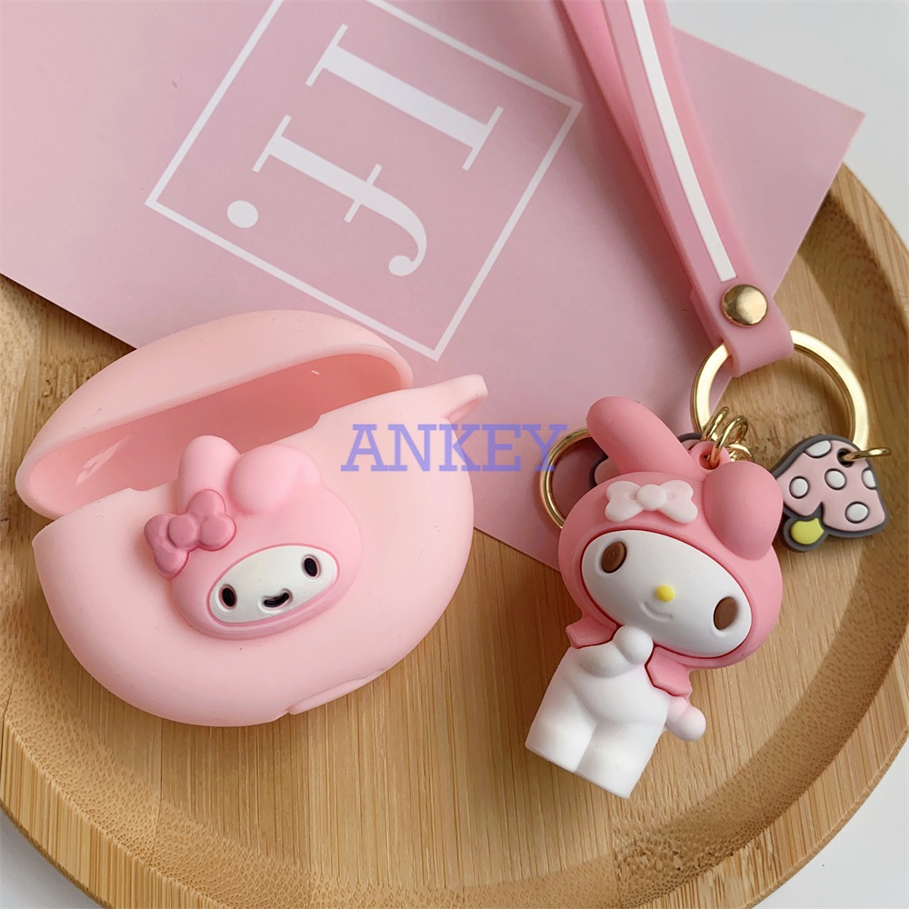 Oppo Enco Air 2 Pro X X2 Free 2i Cover Vỏ Bảo Vệ Hộp Sạc Tai Nghe Bằng Silicon Hình Cún/Mèo Dễ Thương Chống Thấm Nước Kèm Móc Khóa