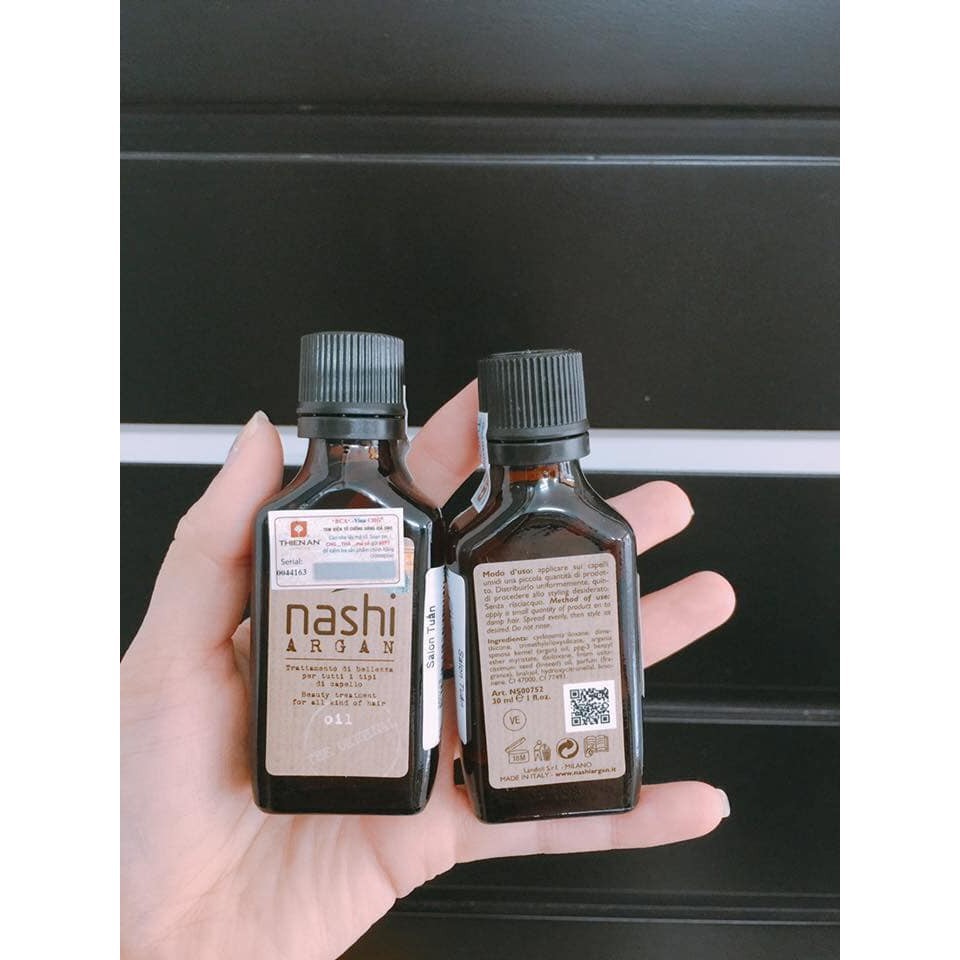 (Chính hãng giá sỉ) TINH DẦU DƯỠNG TÓC NASHI ARGAN OIL PHỤC HỒI TÓC HƯ TỔN KHÔ XƠ CHẺ NGỌN 30ML