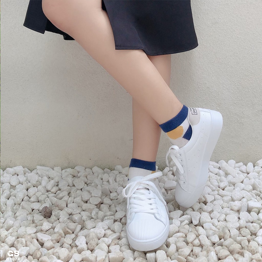 [Mã FAGREEN245 giảm 10% tối đa 30k đơn từ 99k] Giày Bata Nữ giayBOM Basic Da PU Đế Cao 2 cm B1074 | BigBuy360 - bigbuy360.vn