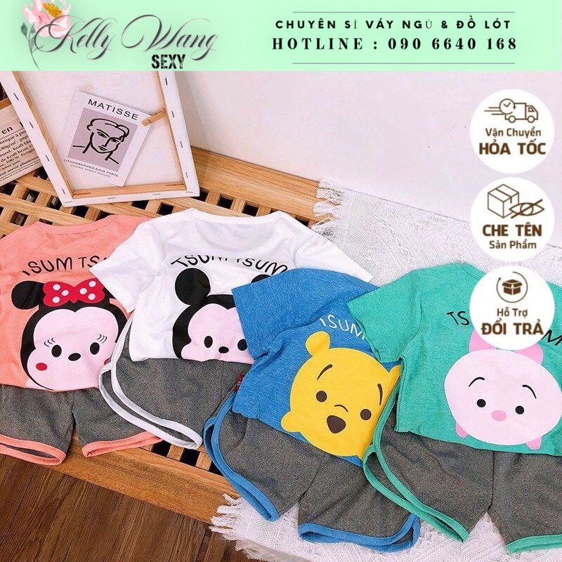 [Made In VietNam] Đồ Bộ Cotton Cho Bé Trai, Bé Gái Mùa Hè Dễ Thương - Chất Thun Thoáng Mát
