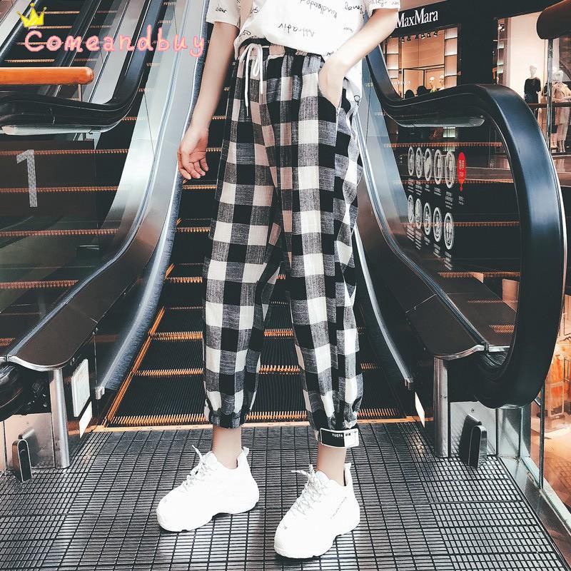 Quần dài kẻ caro phong cách Hàn Quốc dành cho nữ | BigBuy360 - bigbuy360.vn