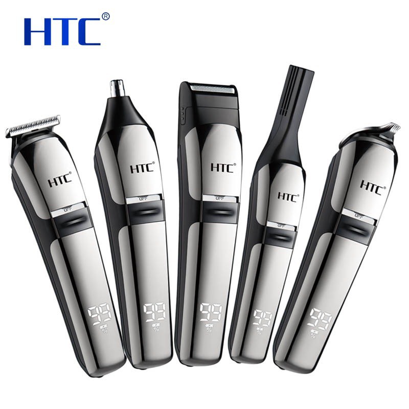 ✨SALE SỐC✨Tông đơ cắt tóc, cạo râu kiêm chấn viền chính hãng HTC, đầu sạc USB cao cấp tiện dụng, tặng kèm 8 phụ kiện