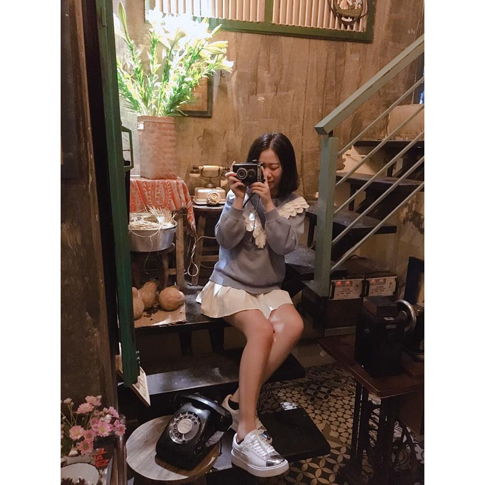 Giày Thể Thao pum mũi bạc_Nhungrose