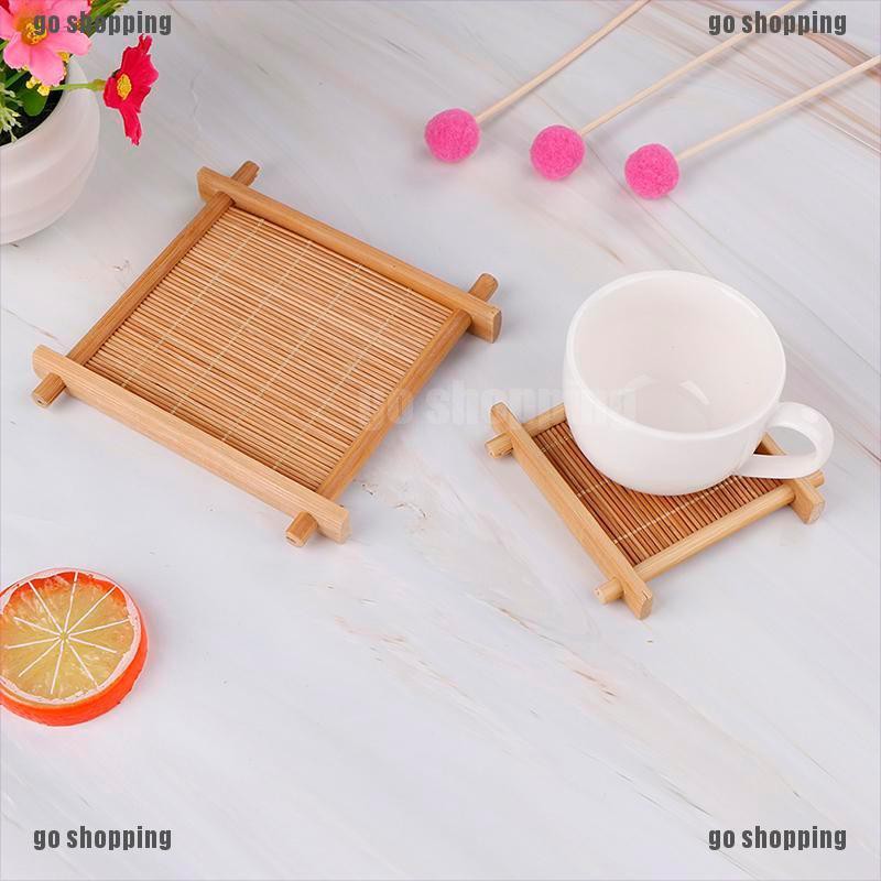 Khay lót cốc trà bằng tre tiện lợi cho gia đình