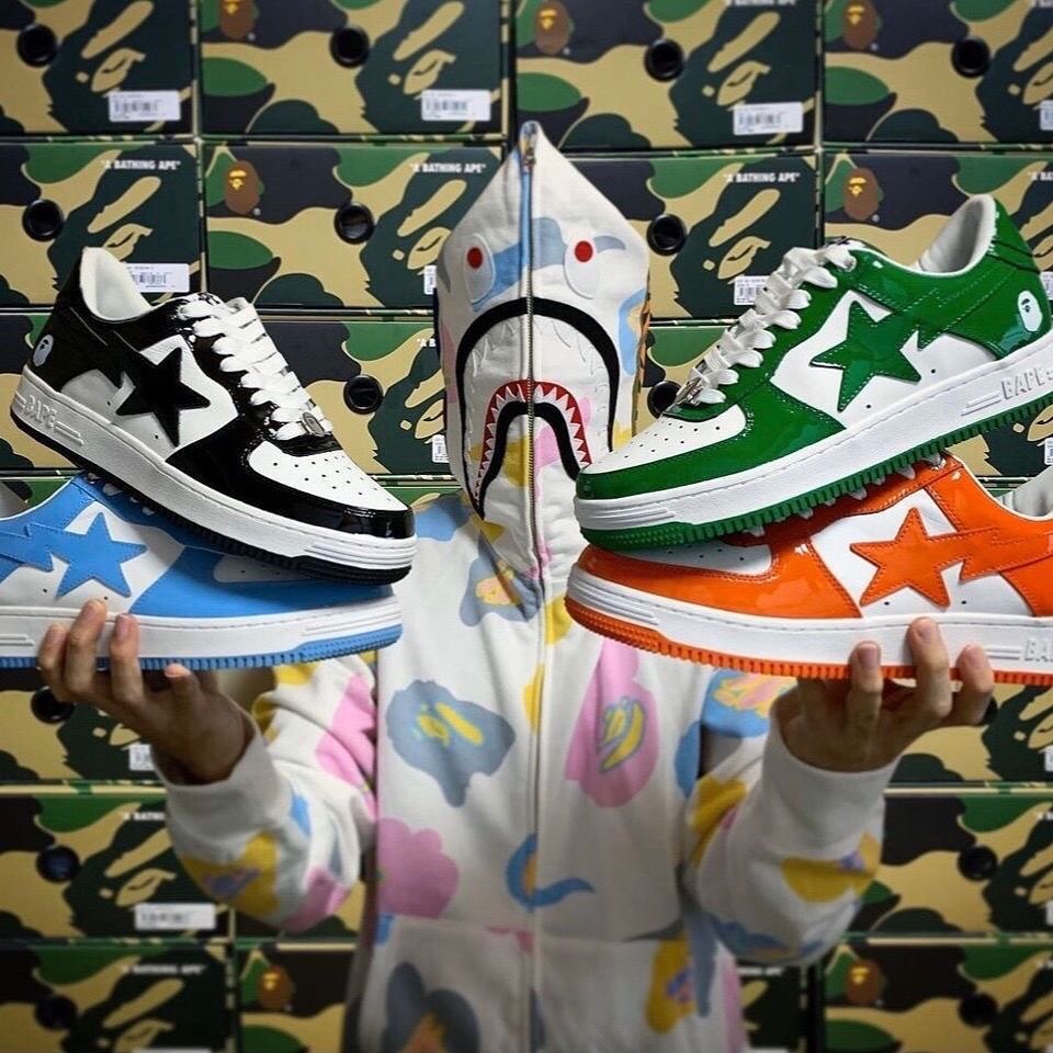 Giày BapeSta Sneaker, Nhiều mẫu, hàng oder 10-12 ngày, full size 36-43, fullbox BapeVN