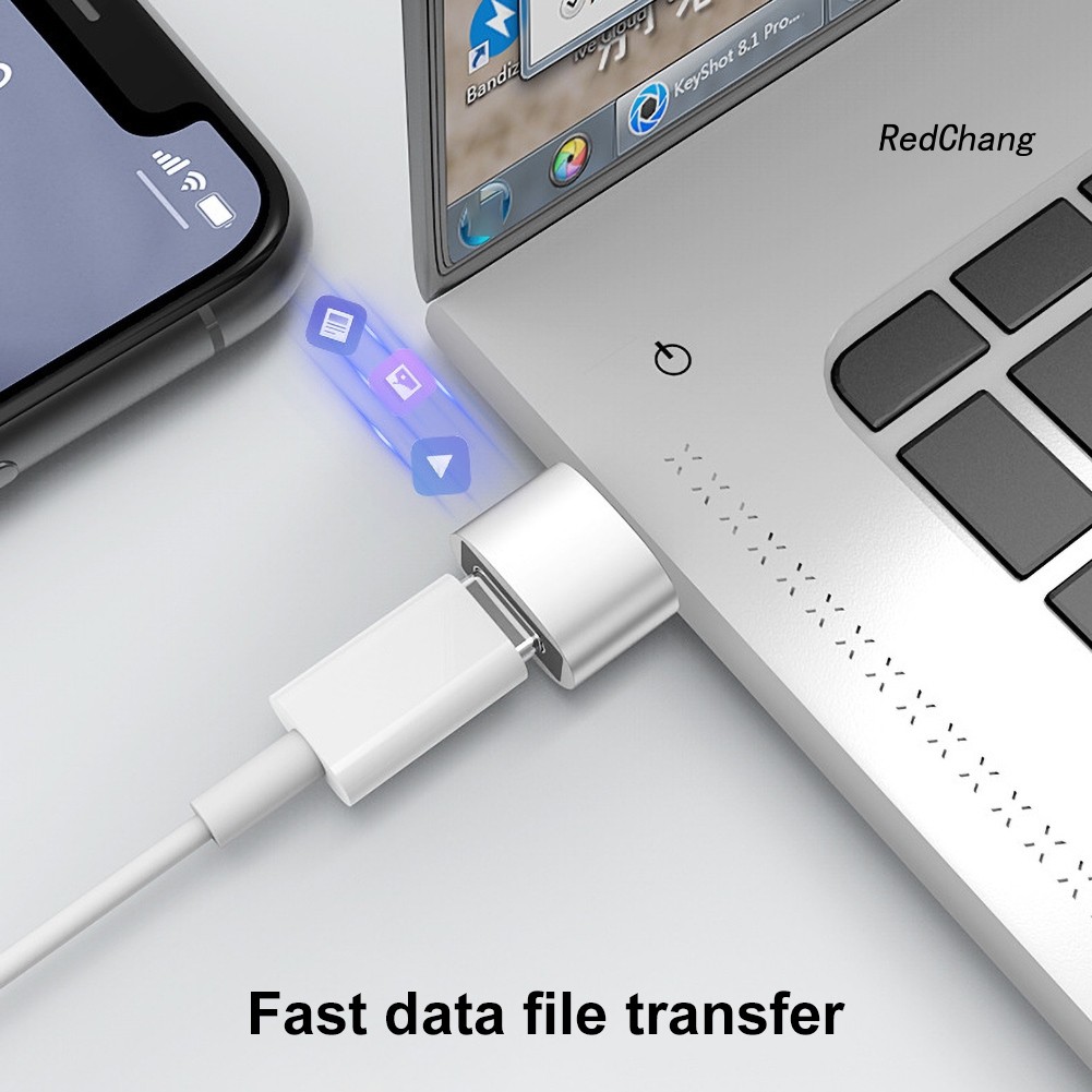 Set 2 đầu chuyển đổi cổng Type-C sang đầu cắm USB cho điện thoại