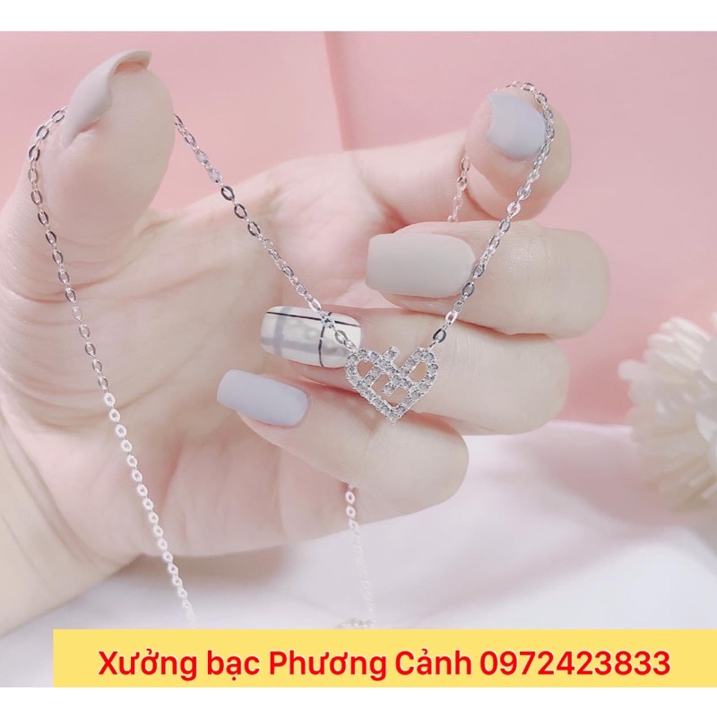 Dây Chuyền Nữ.Dây Chuyền Bạc Ta Kèm Mặt Xưởng Bạc Phương Cảnh cpj