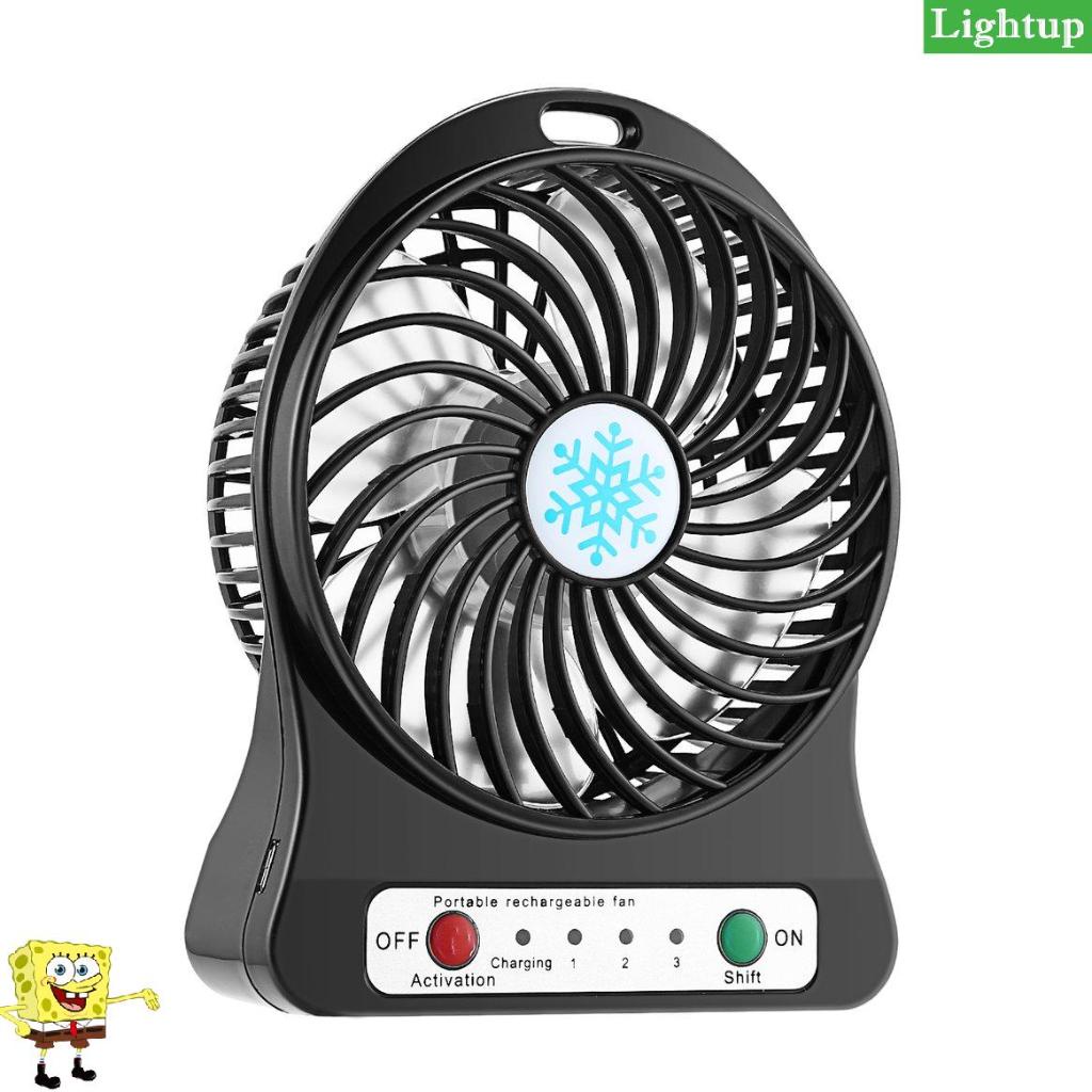 Quạt đèn LED nhỏ di động Máy làm mát không khí Pin hoạt động Quạt đèn LED sạc USB