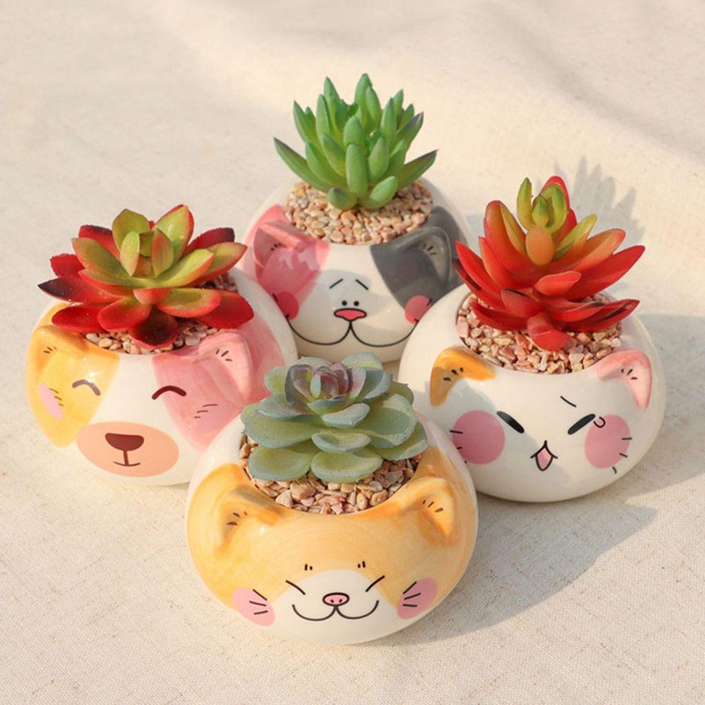 Chậu Hoa Hình Hoạt Hình Sáng Tạo Dễ Thương
