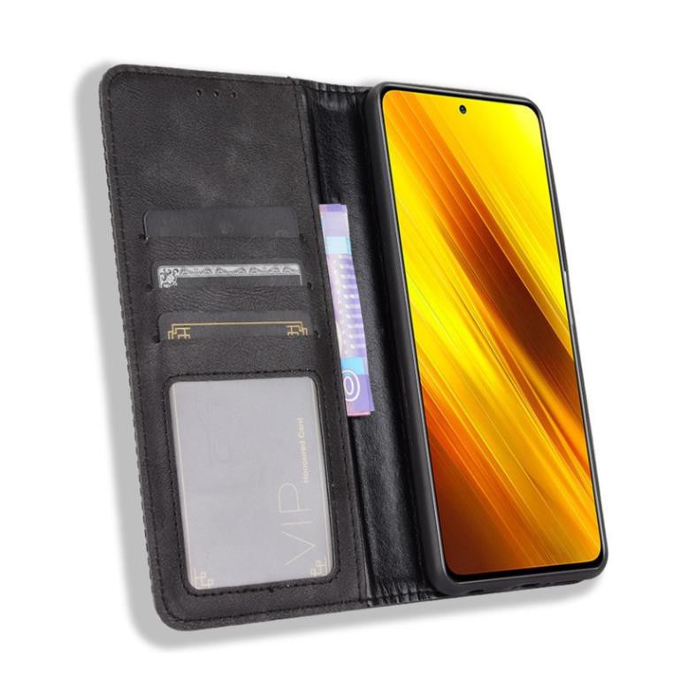 [FreeShip] Bao da dạng ví Xiaomi POCO X3 NFC (cam kết xịn) hit nam châm, ngăn đựng thẻ tiền tiện lợi