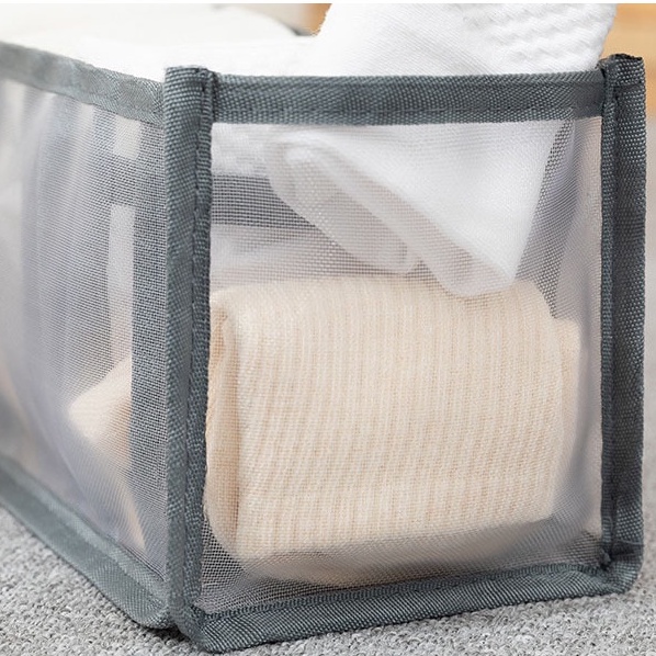 Túi Vải Lưới Đựng Quần Áo, Đồ Lót, Phụ Kiện Chia Ngăn Xếp Gọn