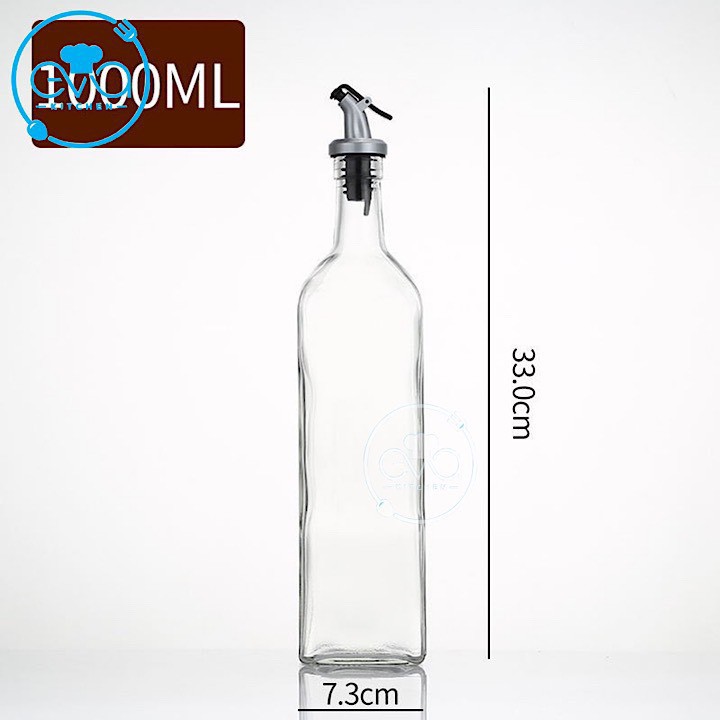 Combo 2 Chai Thuỷ Tinh Vuông Rót Gia Vị Rót Dầu OiL Can 500 ml Và 1000 Ml