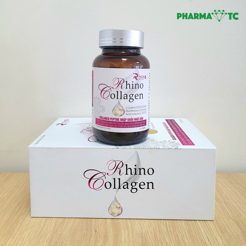 Viên uống Collagen Rhino, sáng da, đẹp da với Collagen peptide và Glutathione - Hộp 30 viên - PharmaOTC
