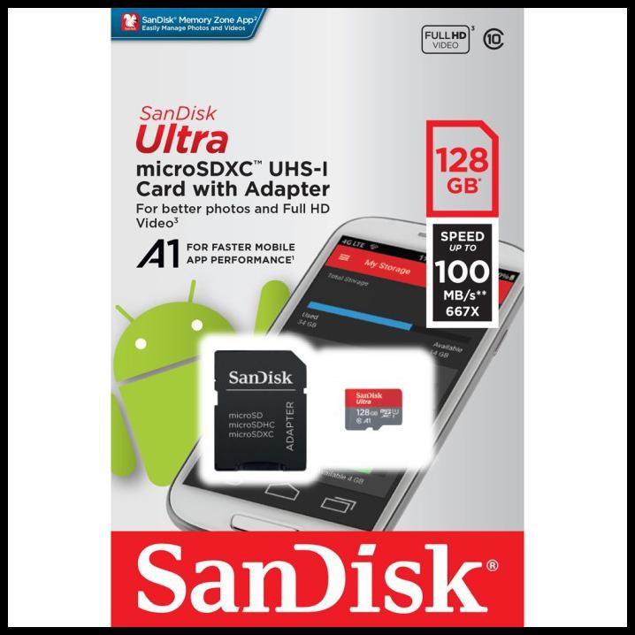 Bộ Chuyển Đổi Sandisk 128gb Ultra Sdxc Micro Sdxc Plus 100mbps - 128gb