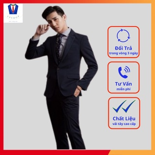 Bộ vest xanh đen hàng cao cấp full size