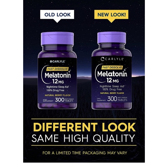 Viên ngậm giúp ngủ ngon Melatonin 12mg Carlyle 180v/300v USA