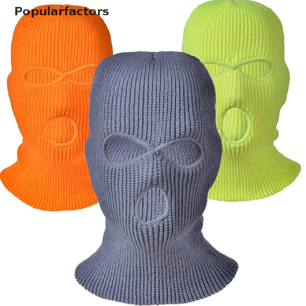 Mũ trùm đầu dệt kim khoét 3 lỗ kiêm khẩu trang che mặt tiện dụng