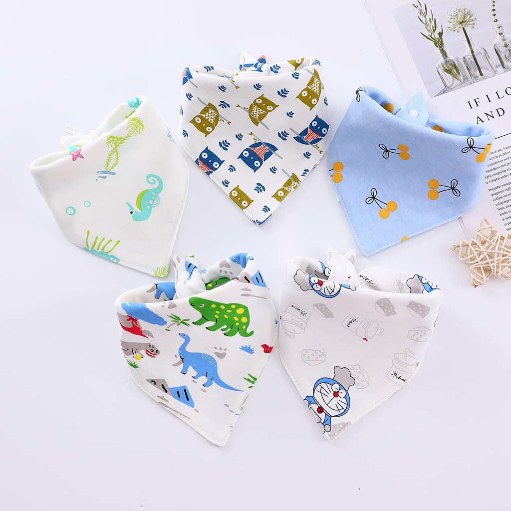 Set 5 yếm tam giác giữ ấm cổ cho bé cực kì xinh có cúc bấm tiện lợi - 𝐘𝟔𝟑