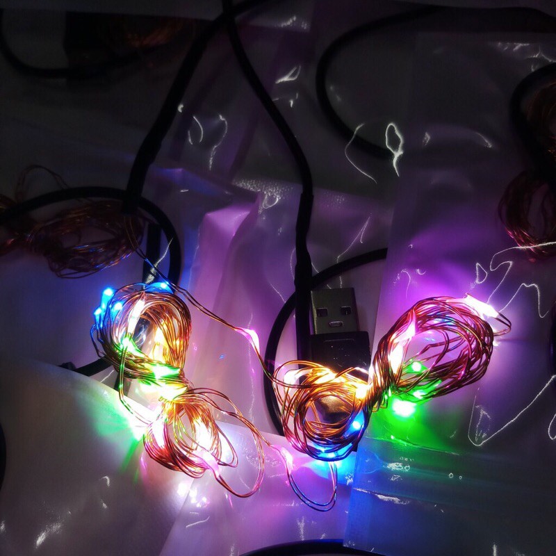 Đèn LED trang trí cho các mô hình đồ chơi 3D gỗ - đèn bedding fairy light đom đóm 2m cắm usb 5v