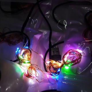 Đèn LED trang trí cho các mô hình đồ chơi 3D gỗ - đèn bedding fairy light đom đóm 2m cắm usb 5v