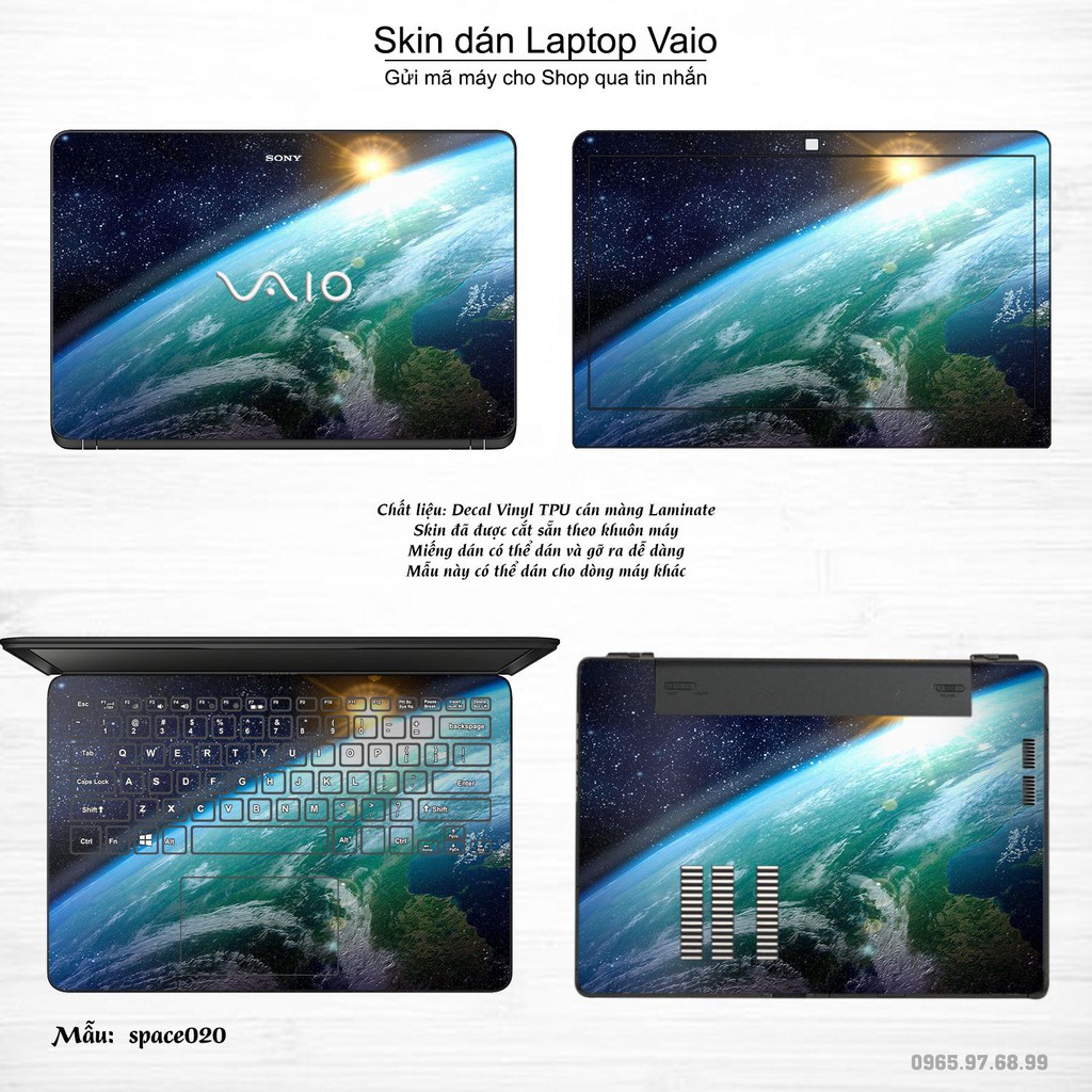 Skin dán Laptop Sony Vaio in hình không gian nhiều mẫu 4 (inbox mã máy cho Shop)