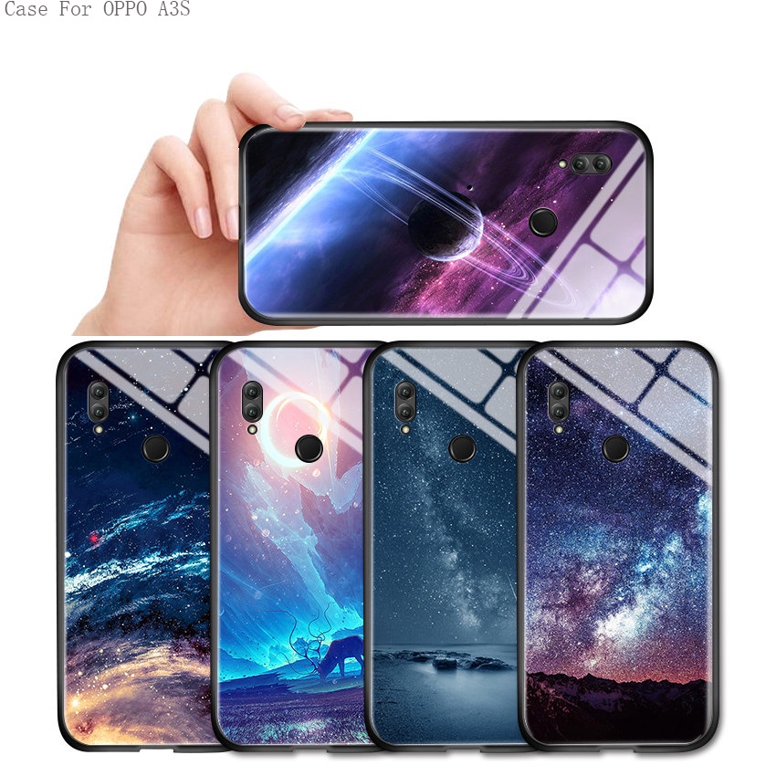 OPPO A3S A5S A7 A37 A39 A57 A33 NEO 7 9 F1S A59 2022 2016 Cho Ốp lưng điện thoại In Hình Fantasy Space Aurora Moon Starry Elk