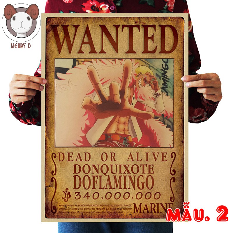 Poster 51x36cm One Piece Shichibukai Vintage - Hình Thất Vũ Hải Vua Hải Tặc - Mihawks, Doffy, Hancock, Kuma, Law,...