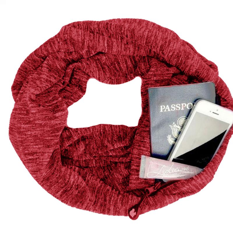 Wmmb Khăn Quàng Cổ Cotton Hai Lớp Ẩn Có Dây Kéo Cho Vòng Vô Cực Màu Sắc