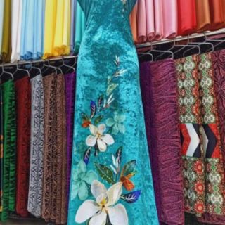 VẢI ÁO DÀI NHUNG NHẬT IN 5D