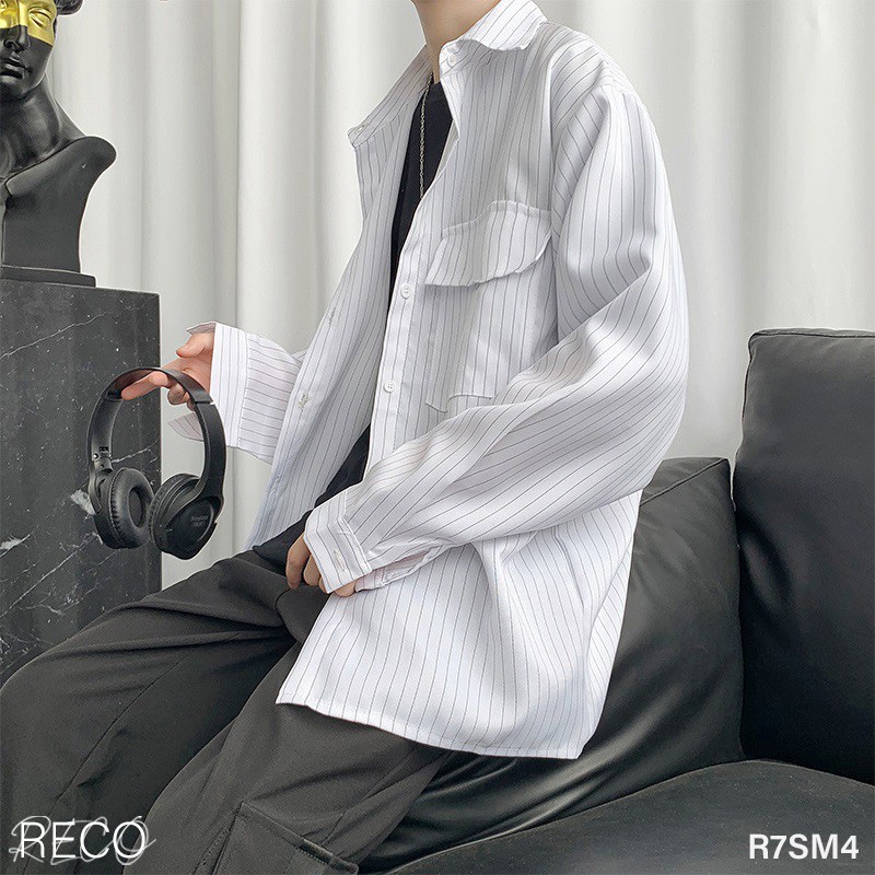 Áo sơ mi nam nữ Hàn Quốc cao cấp dáng rộng dài tay Shirt Loose R7SM4