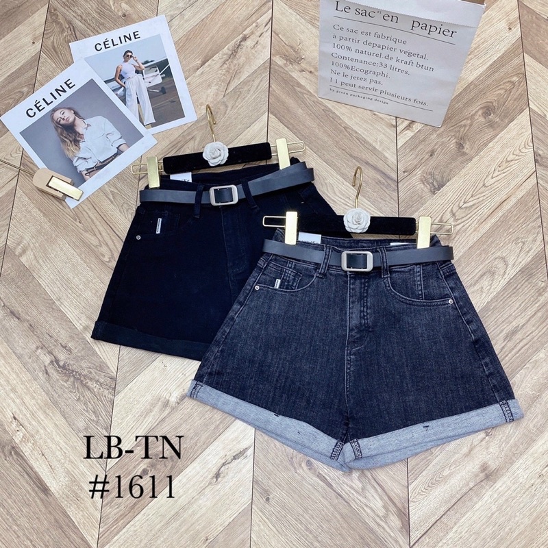 Quần short jean kèm đai