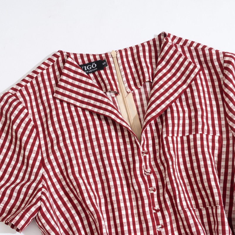 Đầm caro đẹp, váy caro  vải cao cấp mát nhẹ mềm,thời trang nữ công sở đi làm đi chơi đi biển đi dạo VIGO | BigBuy360 - bigbuy360.vn