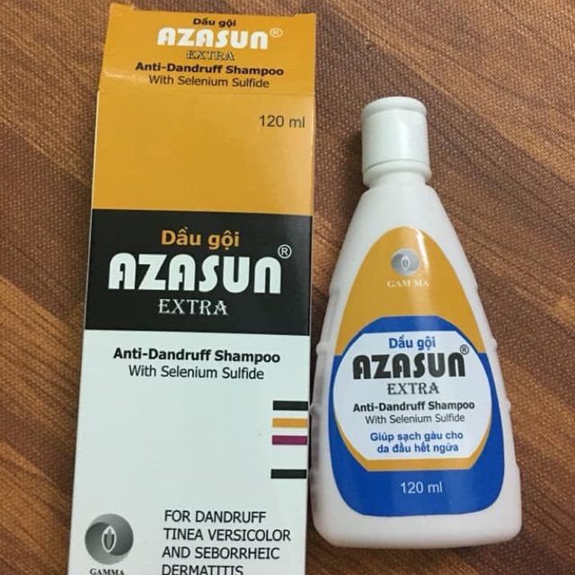 Dầu gội AZASUN Extra: giúp sạch gầu cho da đầu hết ngứa.