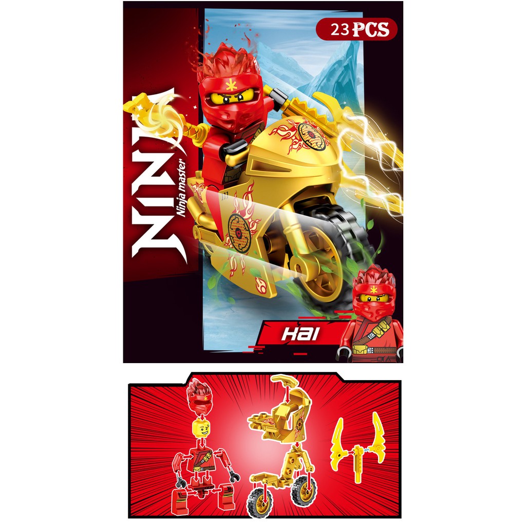 8 CÁI Bộ Đồ Chơi Xe Máy Ninjago Vàng Minifigure Ninja Búp Bê Nhỏ Thích Hợp Làm Đồ Chơi Xếp Hình Lego Quà tặng cho trẻ em