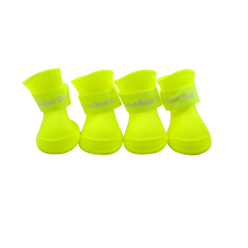 Ủng Bọc Giày Đi Mưa Bằng Silicon Mềm Chống Trượt Chống Thấm Nước Màu Trơn Dành Cho Thú Cưng