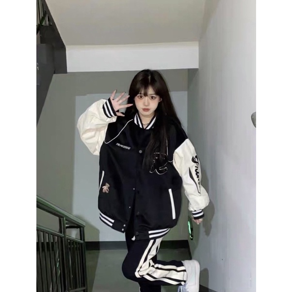 Áo Bomber Nhung Tay Da Chũ R , Tay Cổ Gấu Bo Dệt Xịn Xò