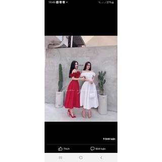 Đầm bẹt vai bèo trơn